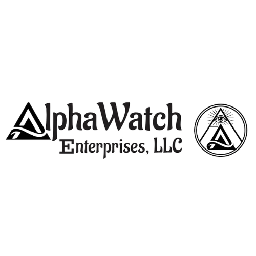 AlphaWatch Enterprises logo with triangular design and all-seeing eye symbol